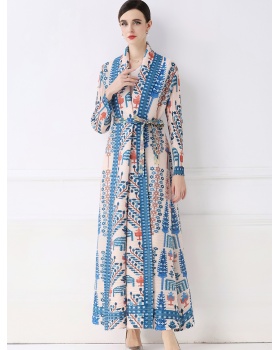 Pleats Please large yard autumn coat fold loose printing dress