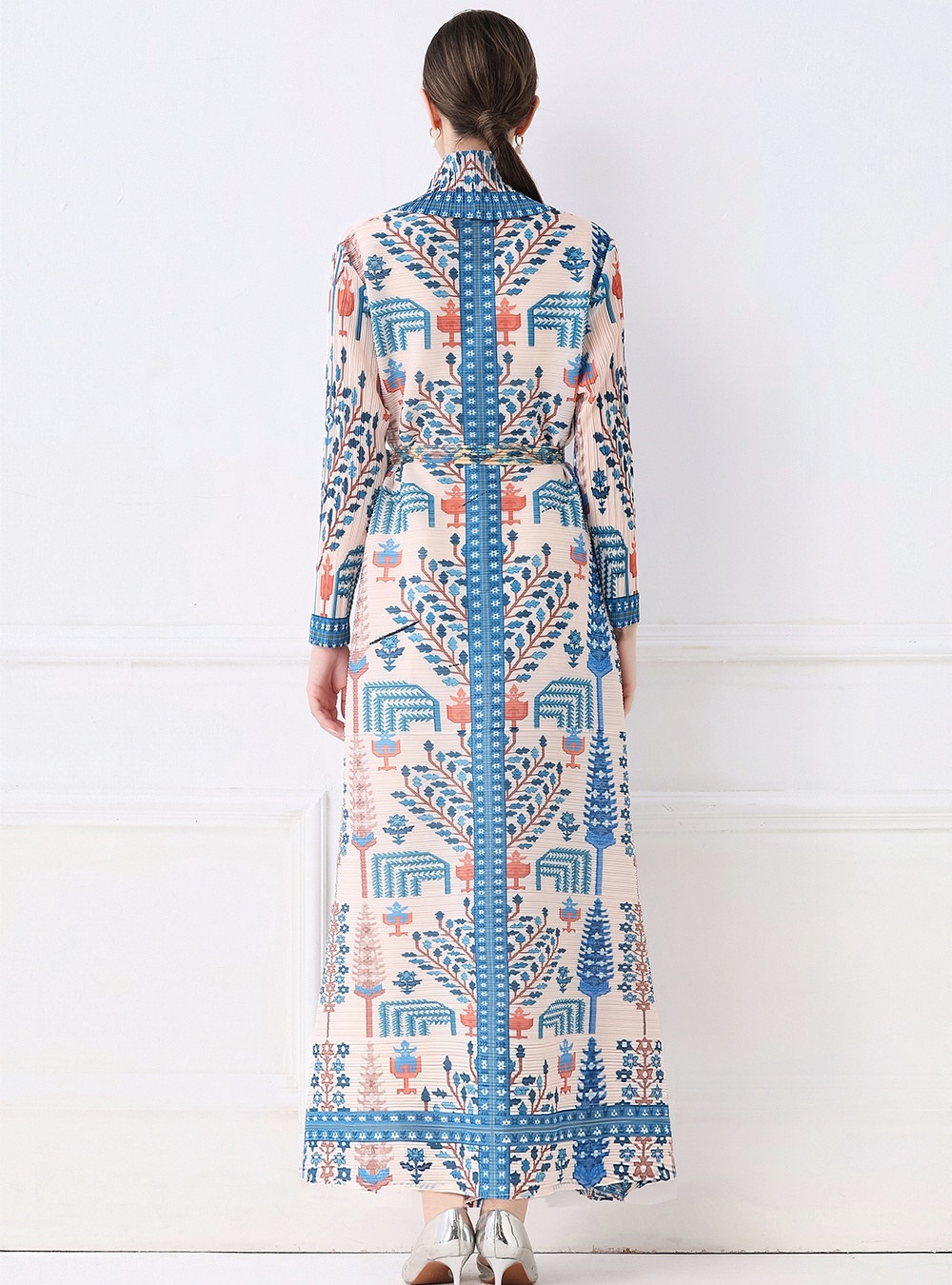 Pleats Please large yard autumn coat fold loose printing dress