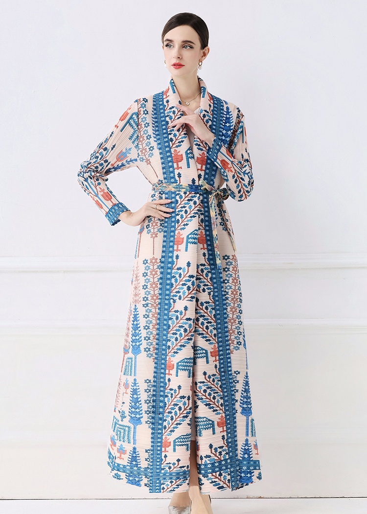 Pleats Please large yard autumn coat fold loose printing dress