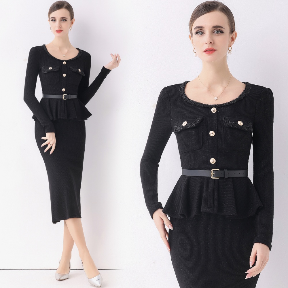 Ladies light luxury light Pseudo-two dress for women