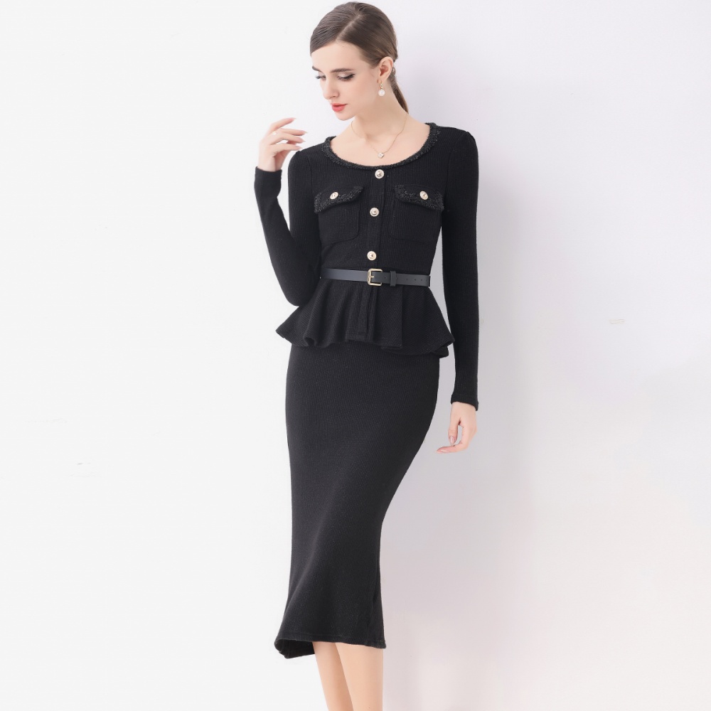 Ladies light luxury light Pseudo-two dress for women