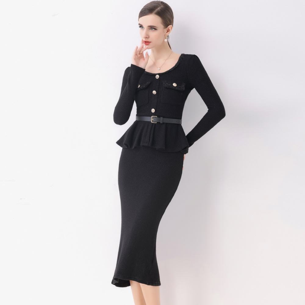 Ladies light luxury light Pseudo-two dress for women
