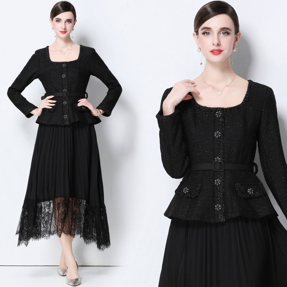 Pinched waist dress elegant long dress for women
