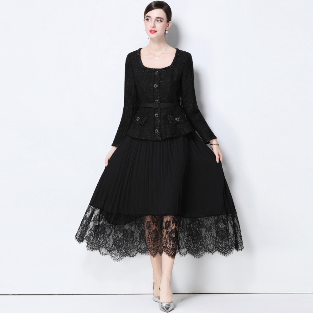 Pinched waist dress elegant long dress for women