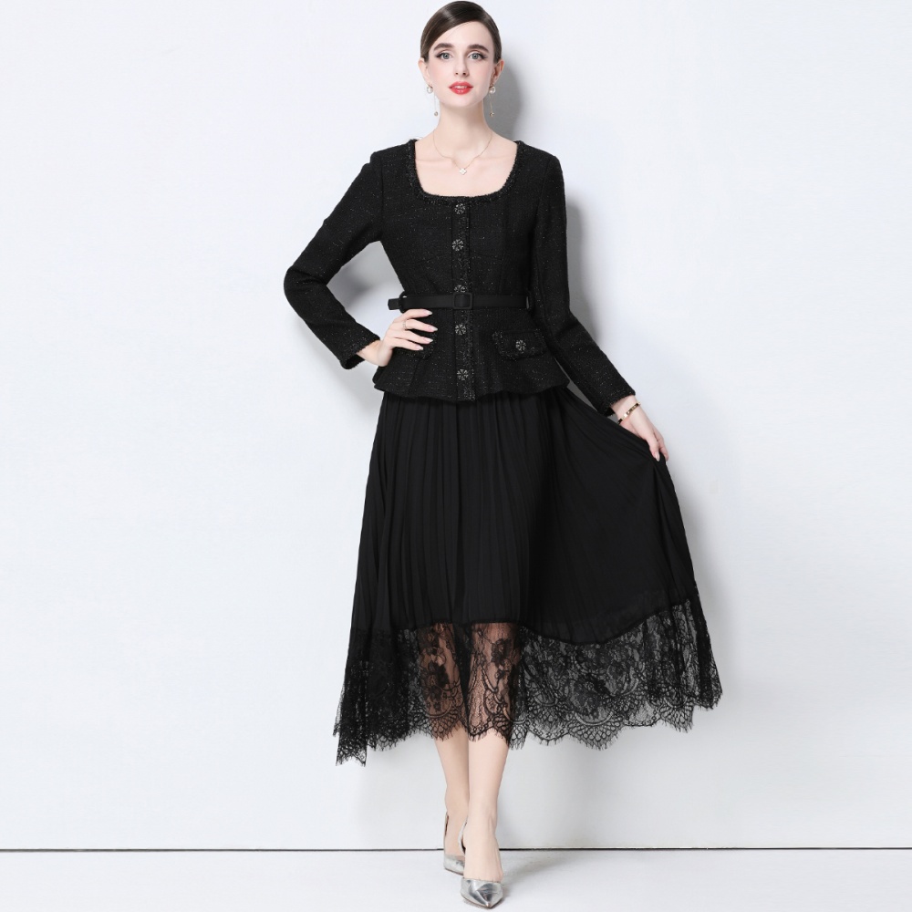 Pinched waist dress elegant long dress for women