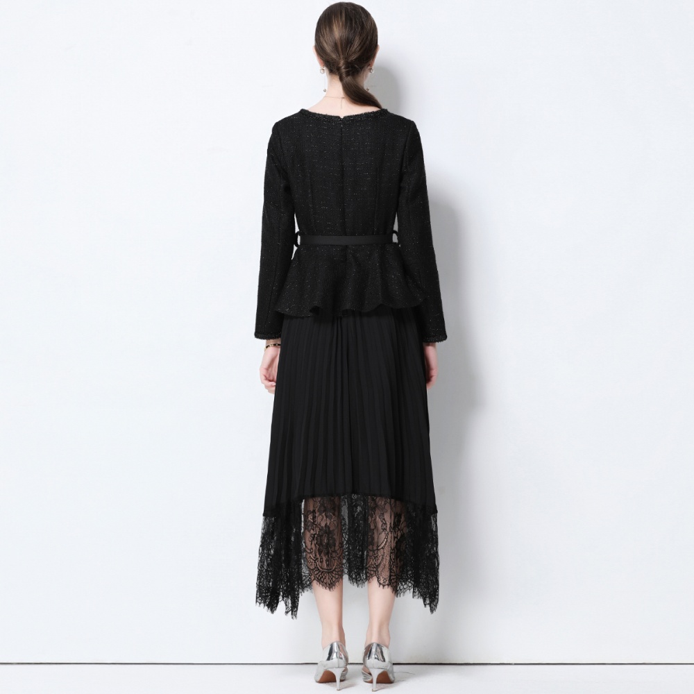 Pinched waist dress elegant long dress for women
