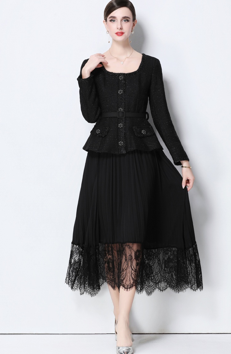 Pinched waist dress elegant long dress for women