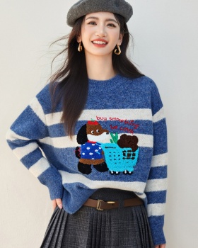 Lazy loose stripe autumn and winter sweater