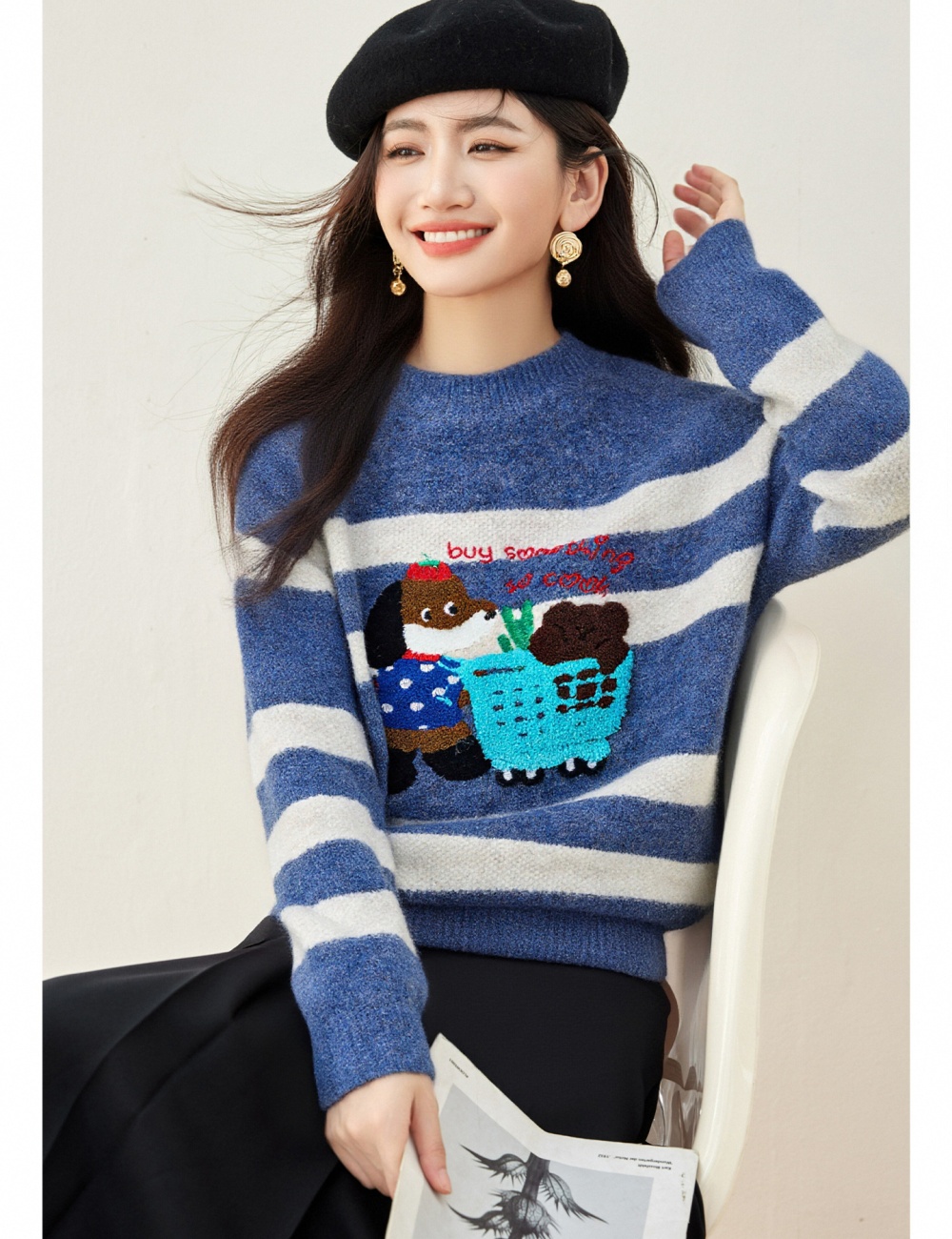 Lazy loose stripe autumn and winter sweater
