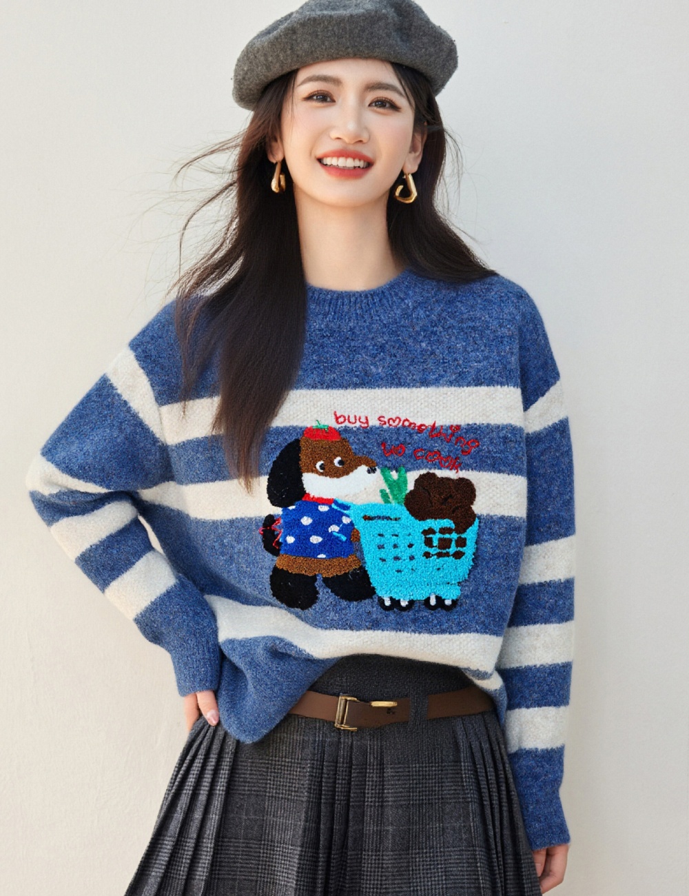 Lazy loose stripe autumn and winter sweater