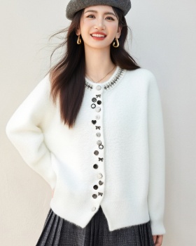 Autumn and winter chanelstyle coat knitted cardigan