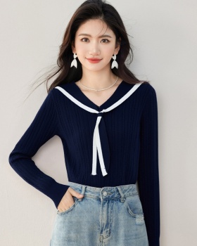 Autumn Casual stripe long sleeve sweater for women