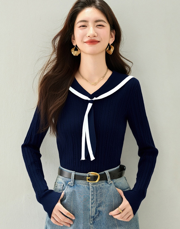 Autumn Casual stripe long sleeve sweater for women
