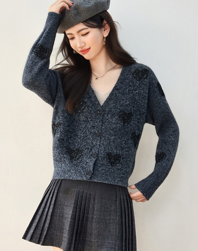 Bow lazy sweater knitted autumn and winter coat for women