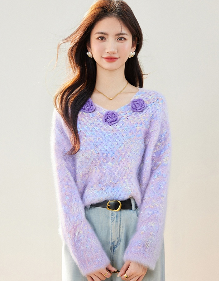 Loose stereoscopic sweater autumn fashion tops