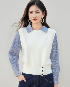 Splice autumn shirt show young tops for women