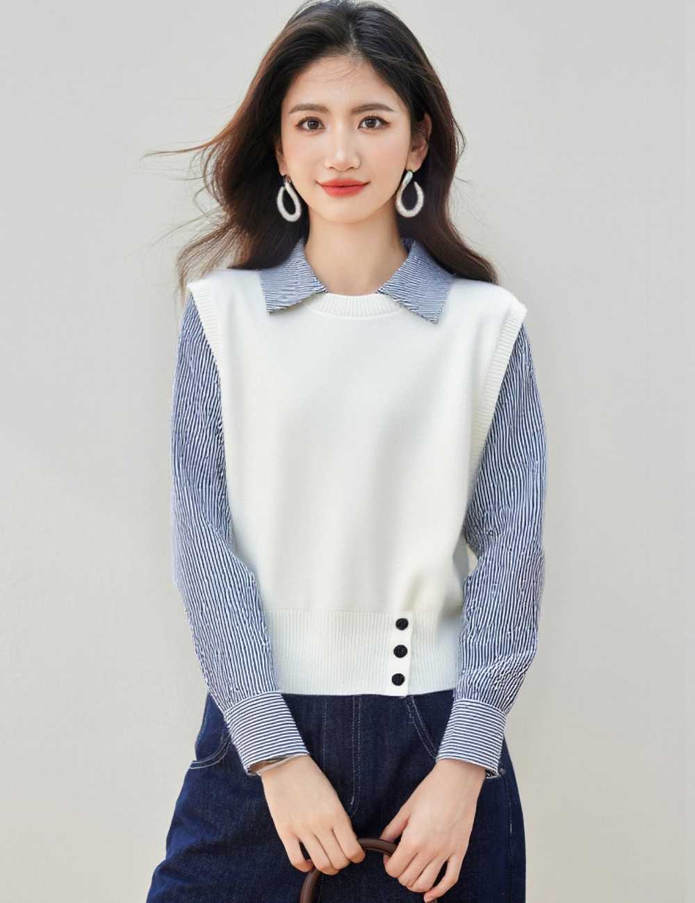 Splice autumn shirt show young tops for women