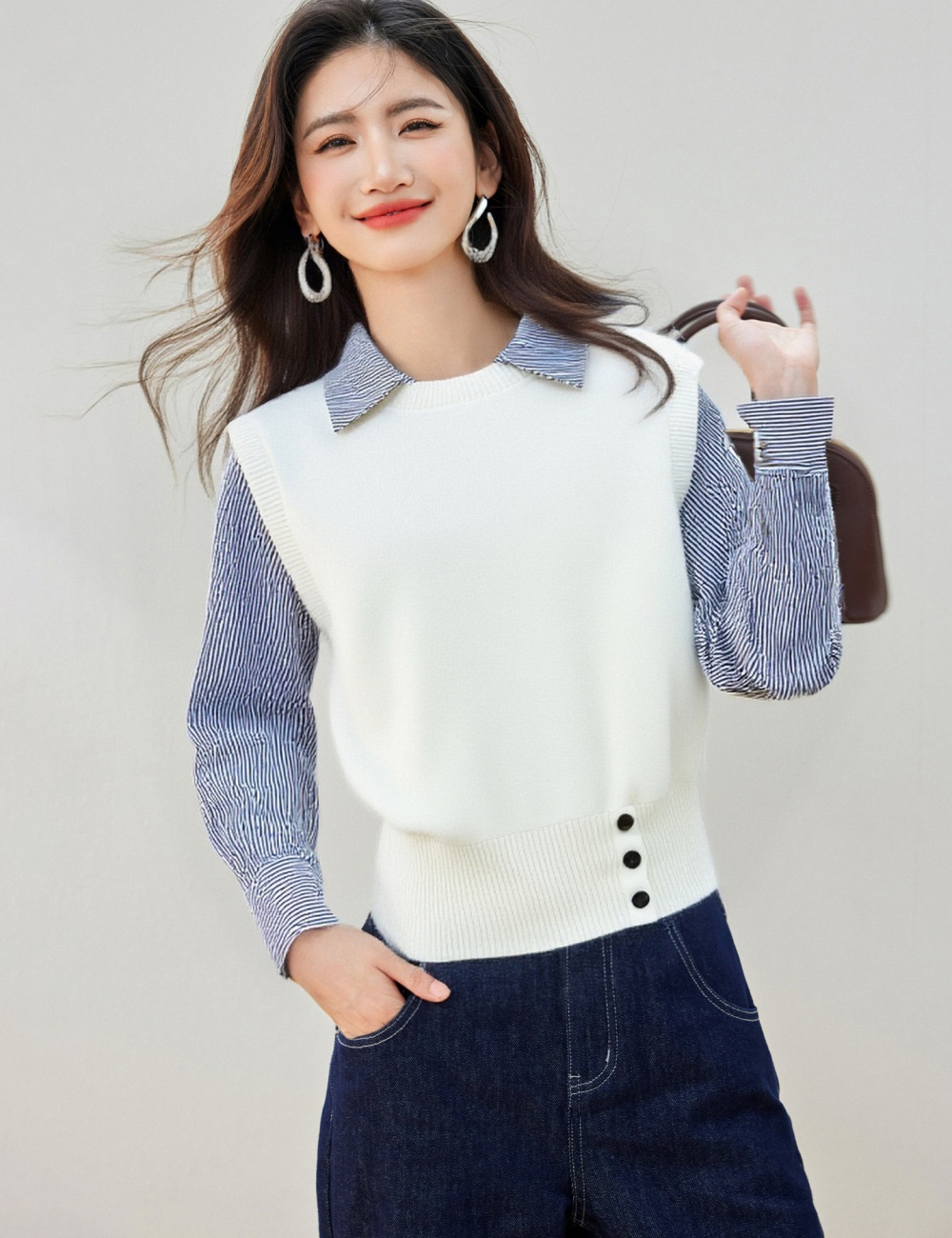 Splice autumn shirt show young tops for women