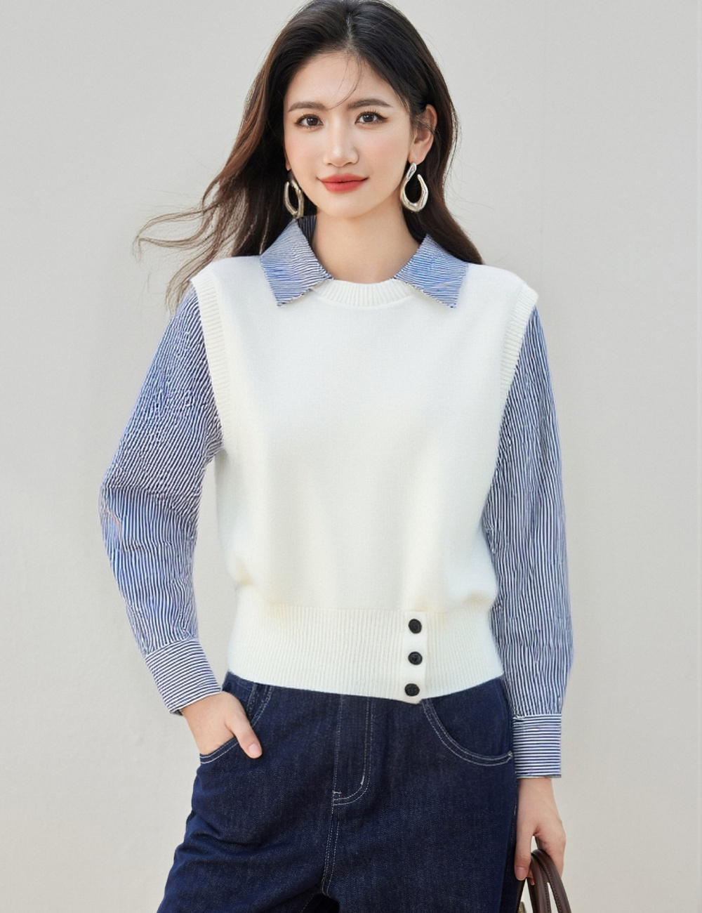 Splice autumn shirt show young tops for women