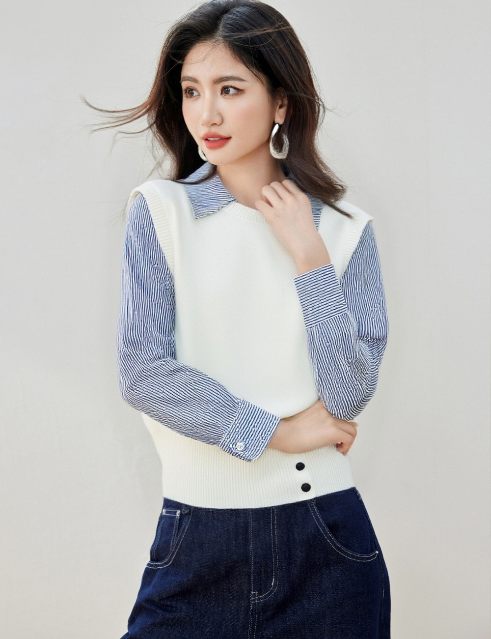Splice autumn shirt show young tops for women