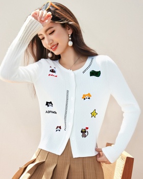 Kitty all-match cardigan cartoon T-shirt for women