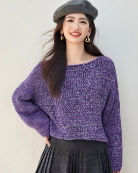 Fashion autumn sequins pullover lazy sweater for women