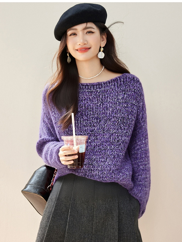 Fashion autumn sequins pullover lazy sweater for women
