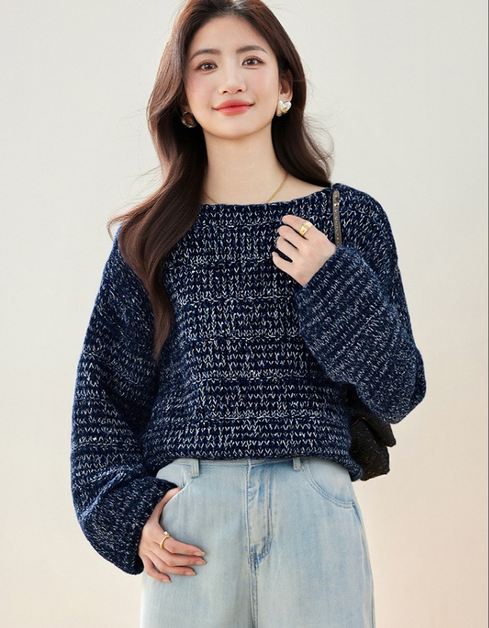 Fashion autumn sequins pullover lazy sweater for women