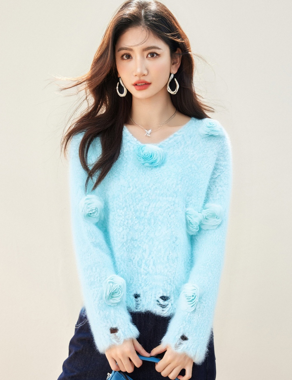 Loose long sleeve autumn and winter colors sweater