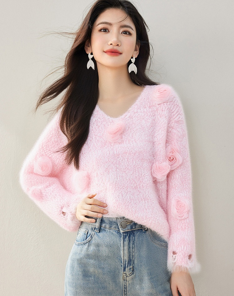 Loose long sleeve autumn and winter colors sweater