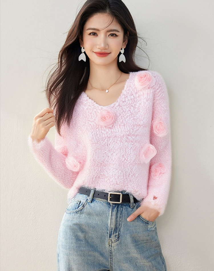 Loose long sleeve autumn and winter colors sweater