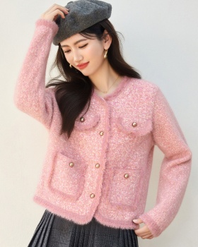 Chanelstyle all-match cardigan lace loose tops for women