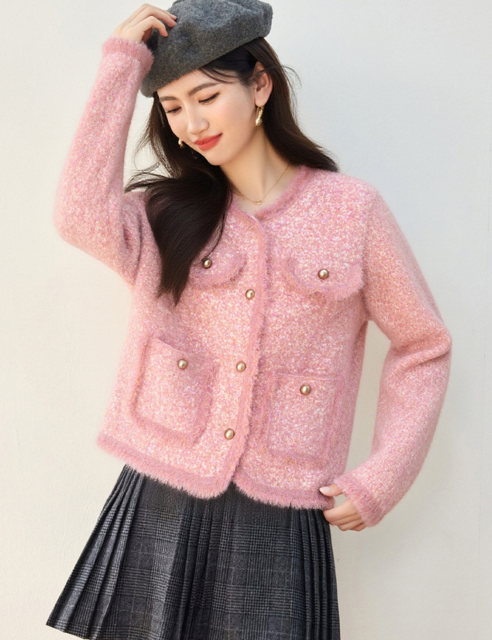 Chanelstyle all-match cardigan lace loose tops for women