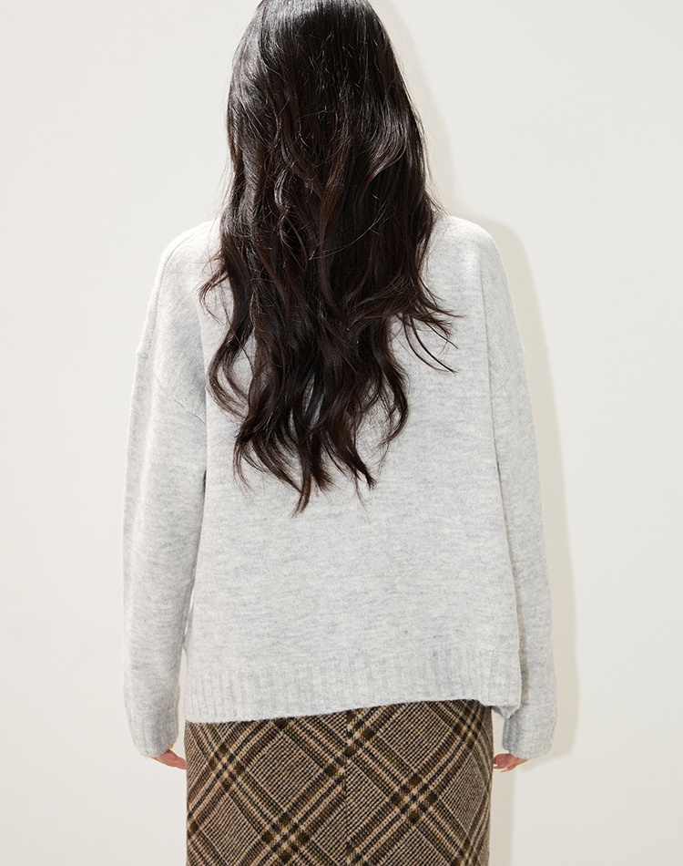 Loose lazy sweater thick lapel coat for women