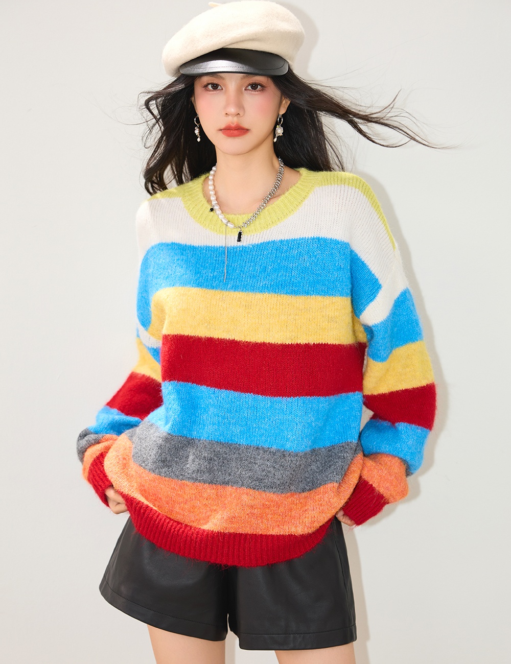 Colors lazy sweater autumn and winter loose tops for women