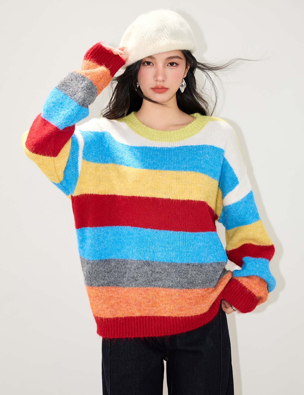 Colors lazy sweater autumn and winter loose tops for women