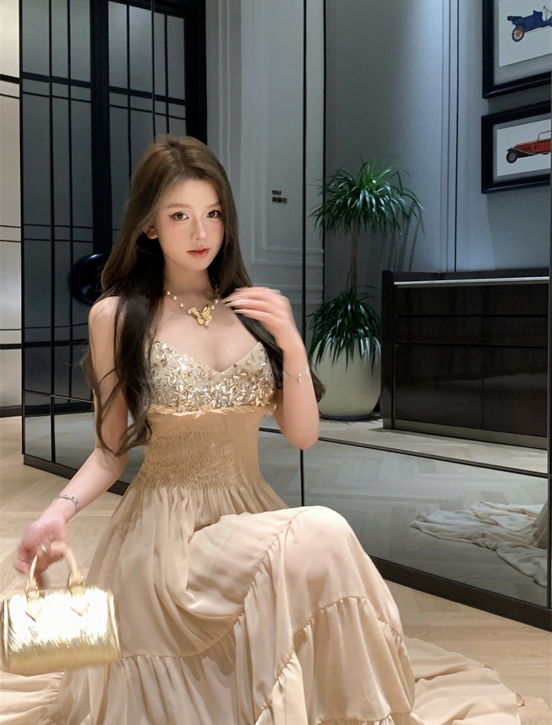 Diamond rhinestone long dress temperament dress