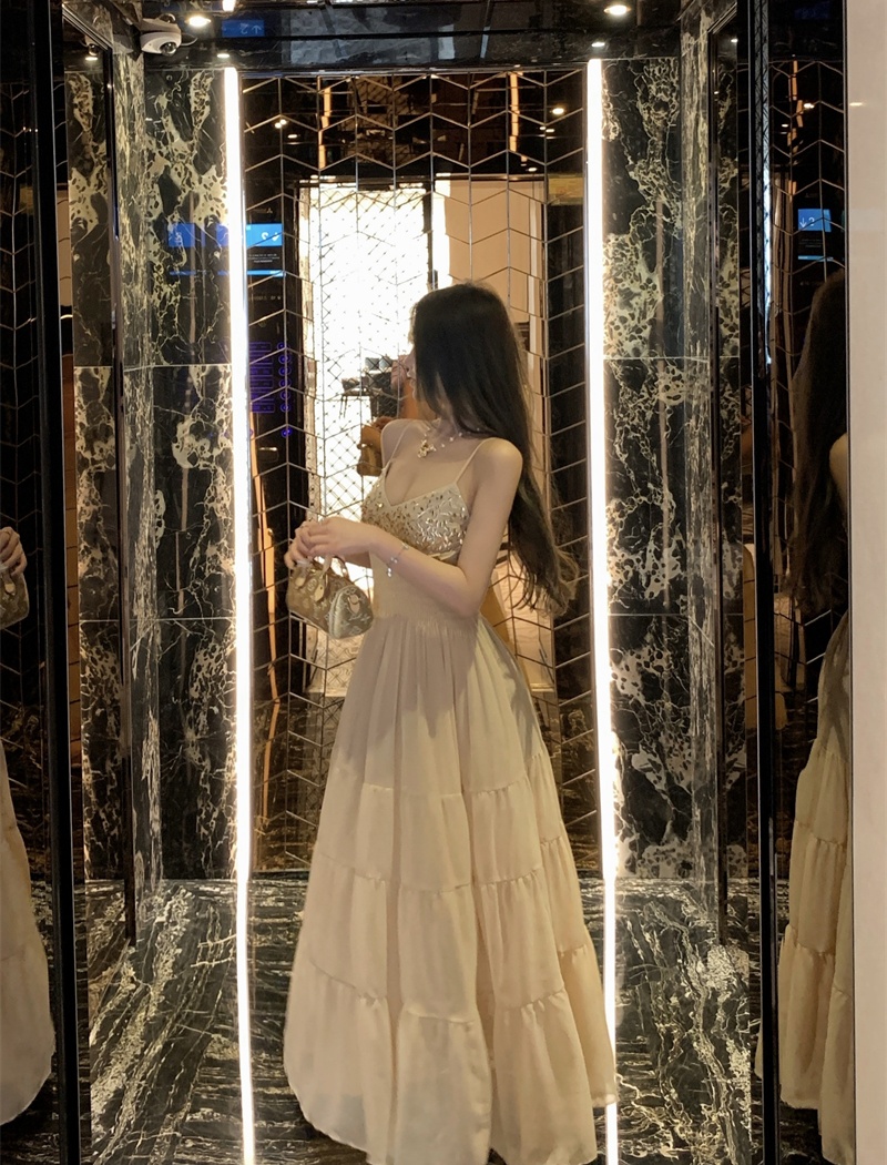 Diamond rhinestone long dress temperament dress