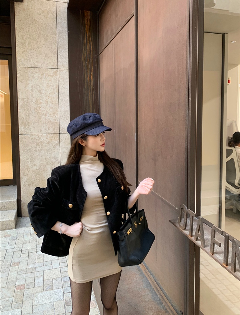 Slim plus cotton all-match coat for women