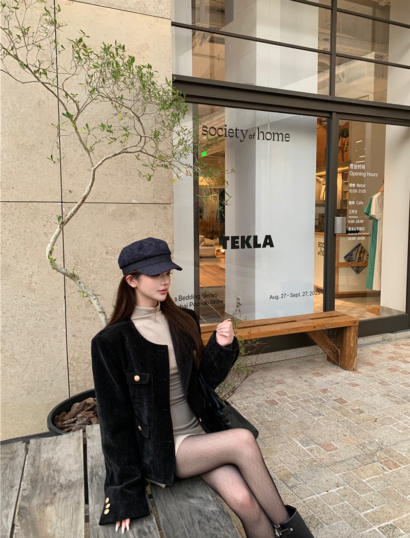 Slim plus cotton all-match coat for women