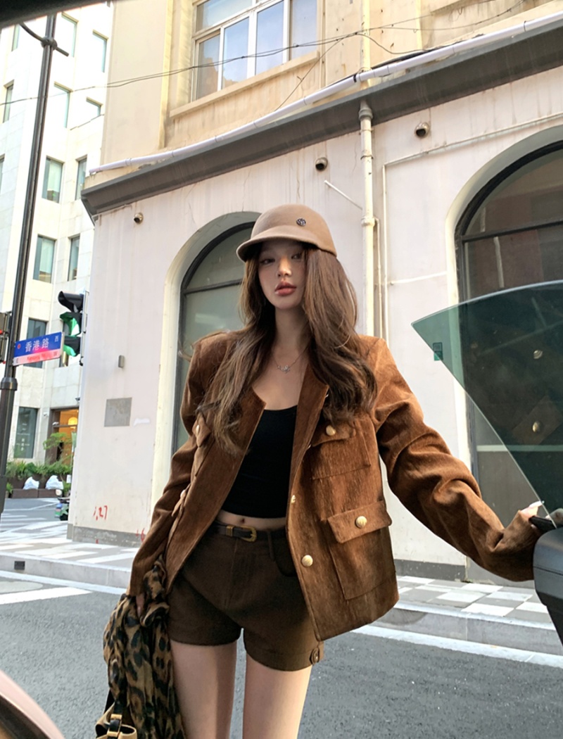 Slim plus cotton all-match coat for women