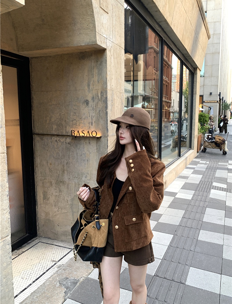Slim plus cotton all-match coat for women