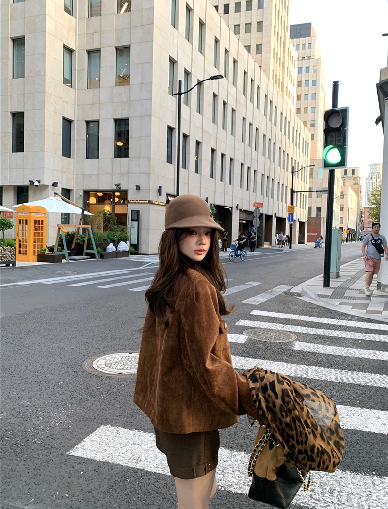 Slim plus cotton all-match coat for women
