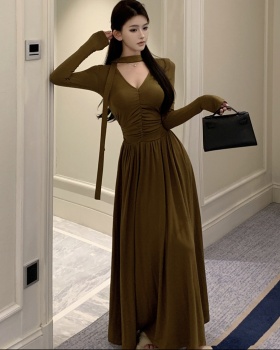 A-line long dress streamer dress for women