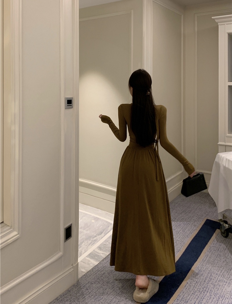 A-line long dress streamer dress for women