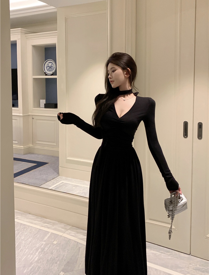 A-line long dress streamer dress for women