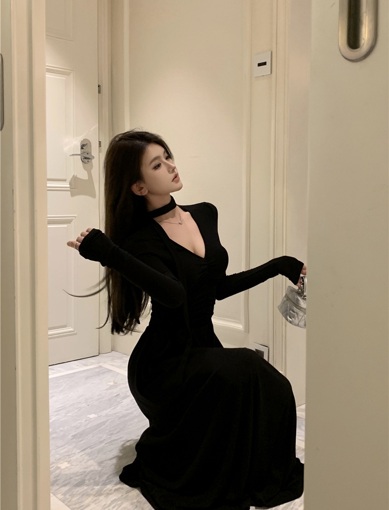 A-line long dress streamer dress for women