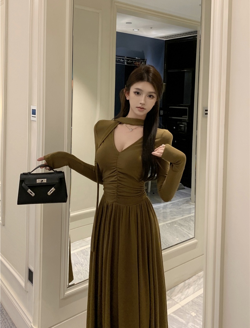 A-line long dress streamer dress for women