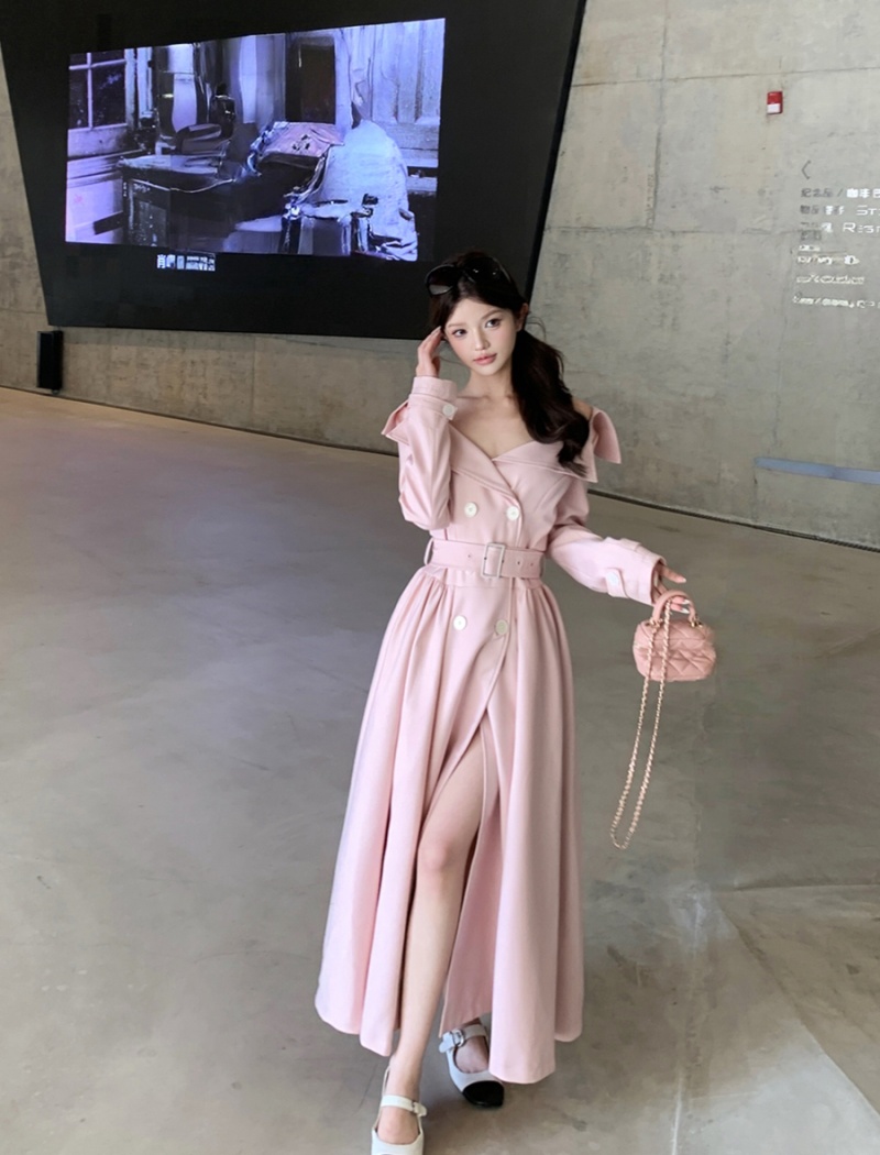Double-breasted temperament dress slim coat for women