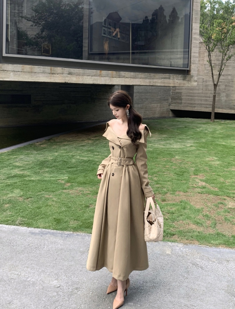 Double-breasted temperament dress slim coat for women